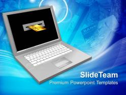 Laptop and credit card online transaction concept powerpoint templates ppt themes and graphics