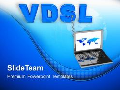 Laptop connected with vdsl powerpoint templates ppt themes and graphics 0213