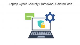 Laptop Cyber Security Framework Colored Icon In Powerpoint Pptx Png And Editable Eps Format