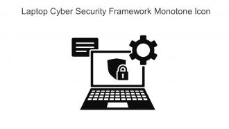 Laptop Cyber Security Framework Monotone Icon In Powerpoint Pptx Png And Editable Eps Format
