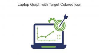Laptop Graph With Target Colored Icon In Powerpoint Pptx Png And Editable Eps Format