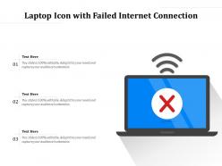 Laptop icon with failed internet connection