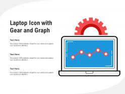 Laptop icon with gear and graph