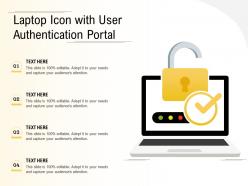 Laptop icon with user authentication portal