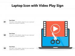 Laptop icon with video play sign