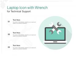 Laptop icon with wrench for technical support