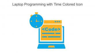 Laptop Programming With Time Colored Icon In Powerpoint Pptx Png And Editable Eps Format