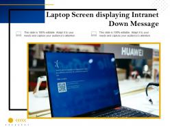 Laptop screen displaying intranet down message