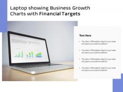Laptop showing business growth charts with financial targets