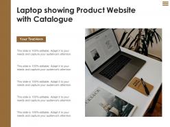 Laptop showing product website with catalogue