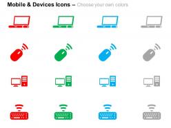 Laptop usb antenna keyboard ppt icons graphics