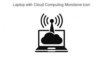 Laptop With Cloud Computing Monotone Icon In Powerpoint Pptx Png And Editable Eps Format