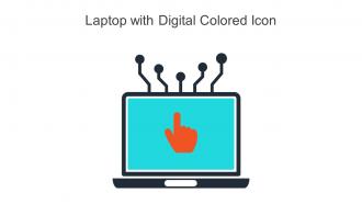 Laptop With Digital Colored Icon In Powerpoint Pptx Png And Editable Eps Format