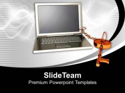 Laptop with key and chain attached success powerpoint templates ppt themes and graphics 0213