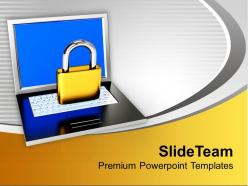 Laptop with lock folder security powerpoint templates ppt themes and graphics 0113