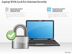 Laptop with lock for internet security ppt slides