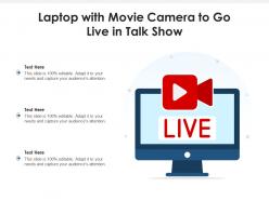 Laptop with movie camera to go live in talk show