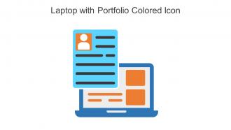 Laptop With Portfolio Colored Icon In Powerpoint Pptx Png And Editable Eps Format