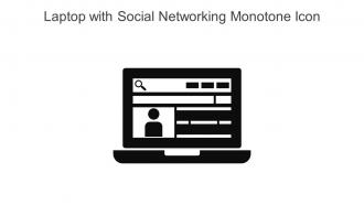 Laptop With Social Networking Monotone Icon In Powerpoint Pptx Png And Editable Eps Format