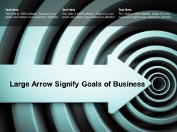 Large arrow signify goals of business
