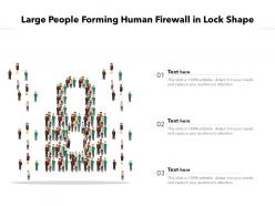 Large people forming human firewall in lock shape