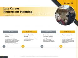 Late career retirement planning retirement benefits