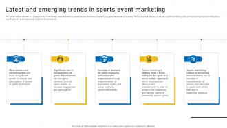 Latest And Emerging Trends In Sports Sports Event Marketing Plan Strategy SS V
