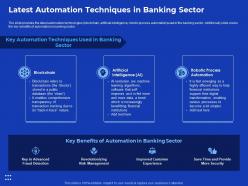 Latest automation techniques process improvement in banking sector ppt show background