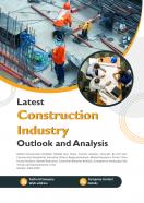 Latest Construction Industry Outlook Pdf Word Document IR V