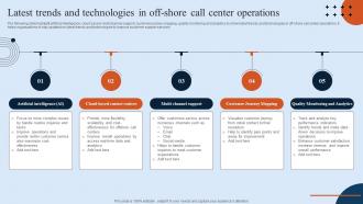Latest Trends And Technologies In Off-Shore Call Center Operations