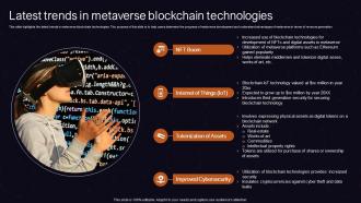 Latest Trends In Metaverse Blockchain Technologies