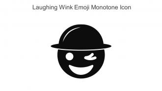 Laughing Wink Emoji Monotone Icon In Powerpoint Pptx Png And Editable Eps Format