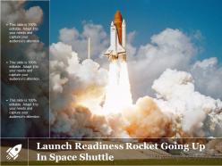 Launch readiness rocket going up in space shuttle