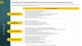 Laundromat Business Plan Job Roles And Responsibilities Of Laundry Store Key BP SS Engaging Graphical