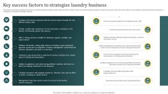 Laundromat Business Plan Key Success Factors To Strategize Laundry Business BP SS