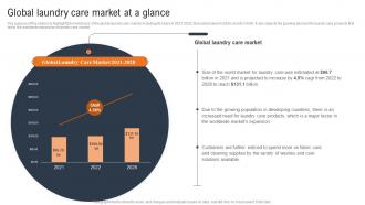 Laundry And Dry Cleaning Global Laundry Care Market At A Glance Ppt Icon Example BP SS
