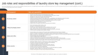 Laundry And Dry Cleaning Job Roles And Responsibilities Of Laundry Store Key Management BP SS Aesthatic Graphical