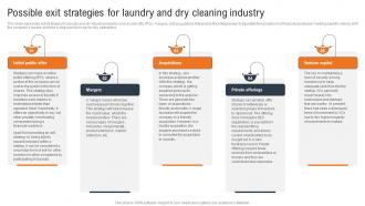 Laundry And Dry Cleaning Possible Exit Strategies For Laundry And Dry Cleaning Industry BP SS