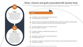 Laundry And Dry Cleaning Vision Mission And Goals Associated With Laundry Shop BP SS