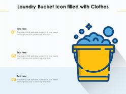 Laundry bucket icon filled with clothes