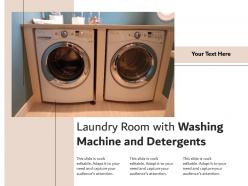 Laundry room with washing machine and detergents