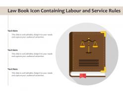 Law book icon containing labour and service rules