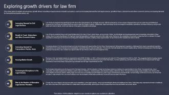 Law Firm Business Plan Exploring Growth Drivers For Law Firm BP SS
