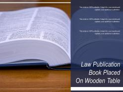 Law publication book placed on wooden table