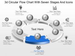 Lb 3d circular flow chart with seven stages and icons powerpoint template slide