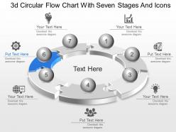 Lb 3d circular flow chart with seven stages and icons powerpoint template slide