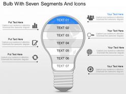 Lb bulb with seven segments and icons powerpoint template