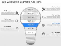 Lb bulb with seven segments and icons powerpoint template