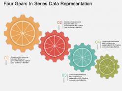 Lb four gears in series data representation flat powerpoint design
