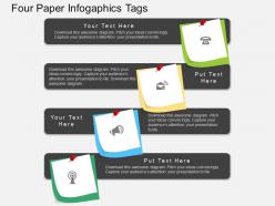 Lc four paper infogaphics tags flat powerpoint design